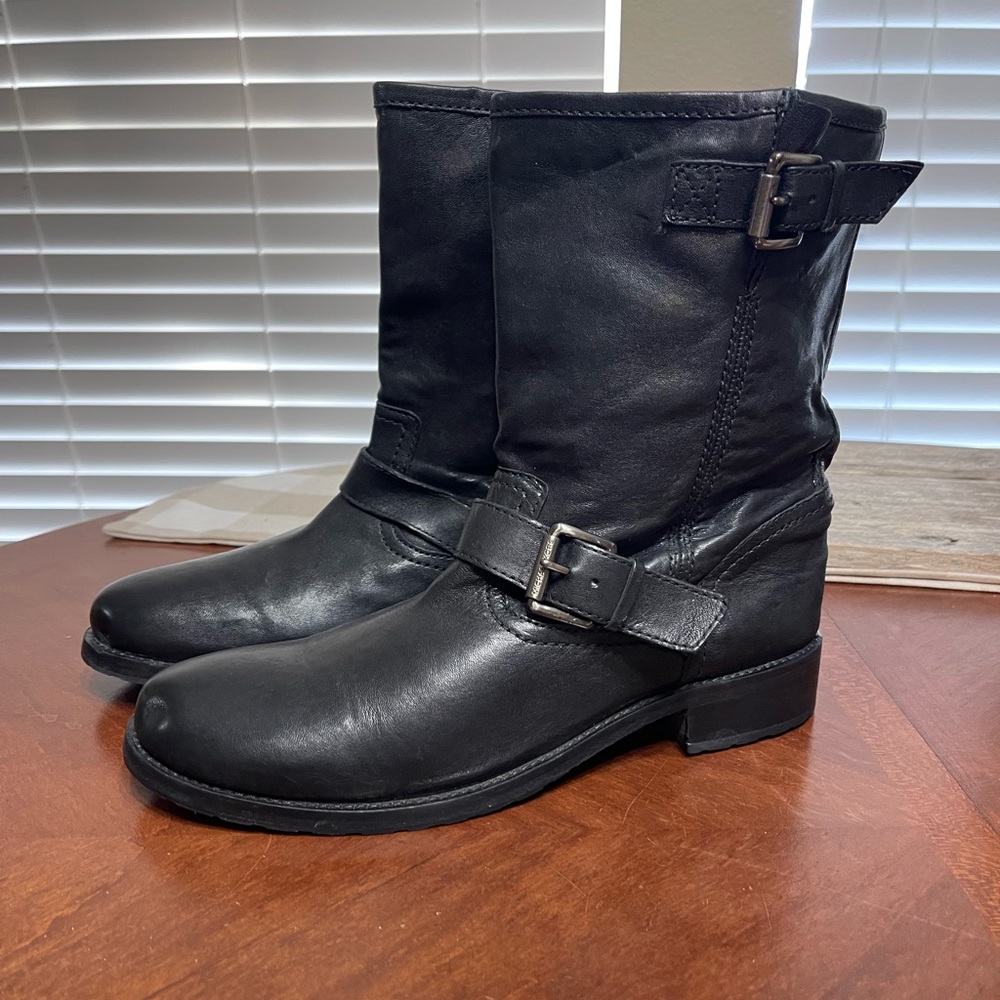 Michael Kors Jonas Biker Leather Moto Boot
